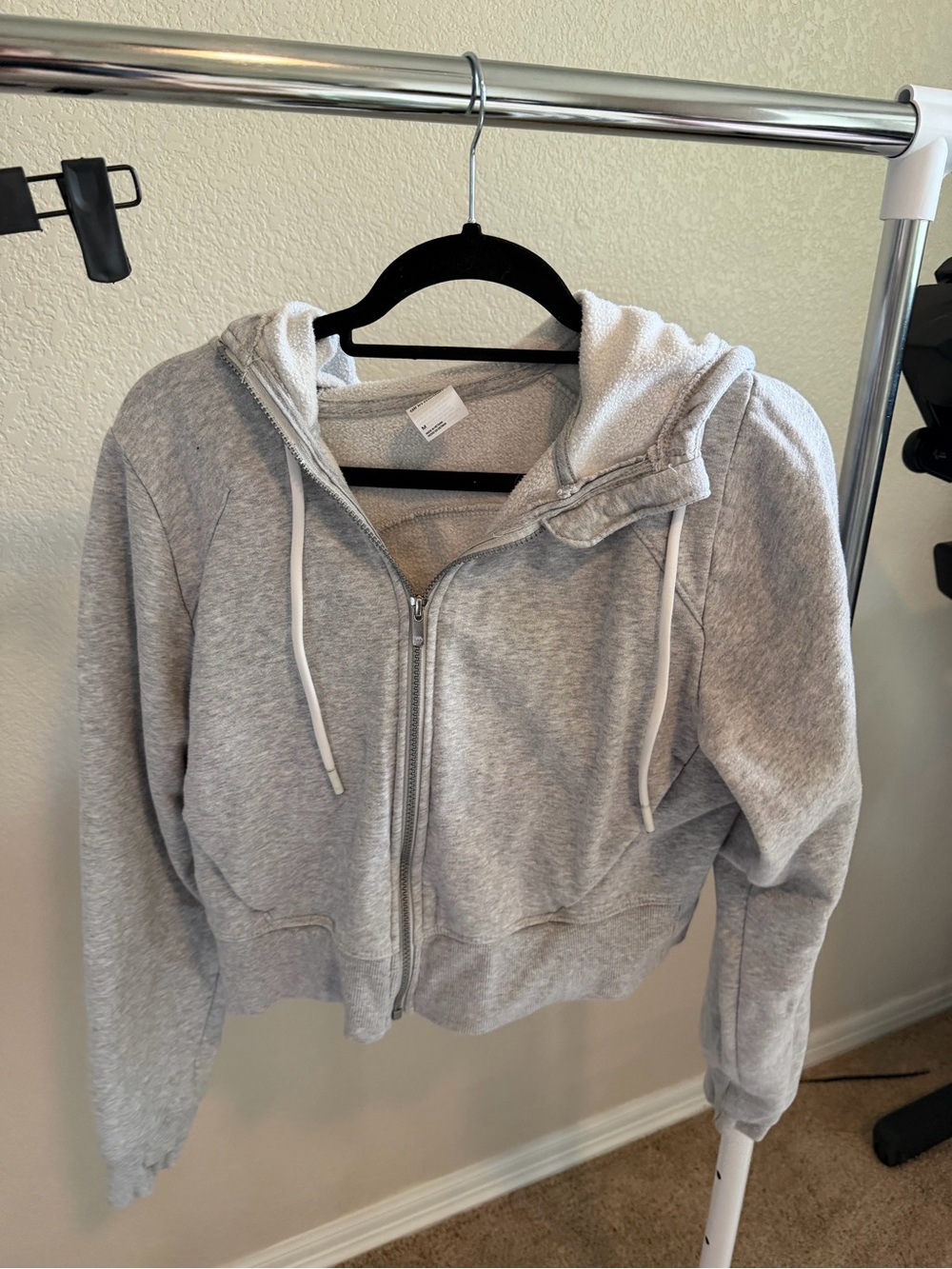 all in motion Light Gray Hoodie with Red Accent